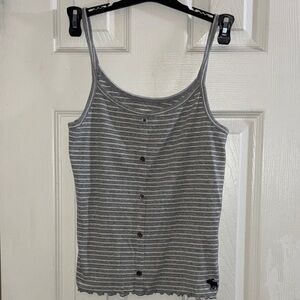 Abercrombie Kids Striped Camisole shirt, girls size: 13/14, Like New, grey/white